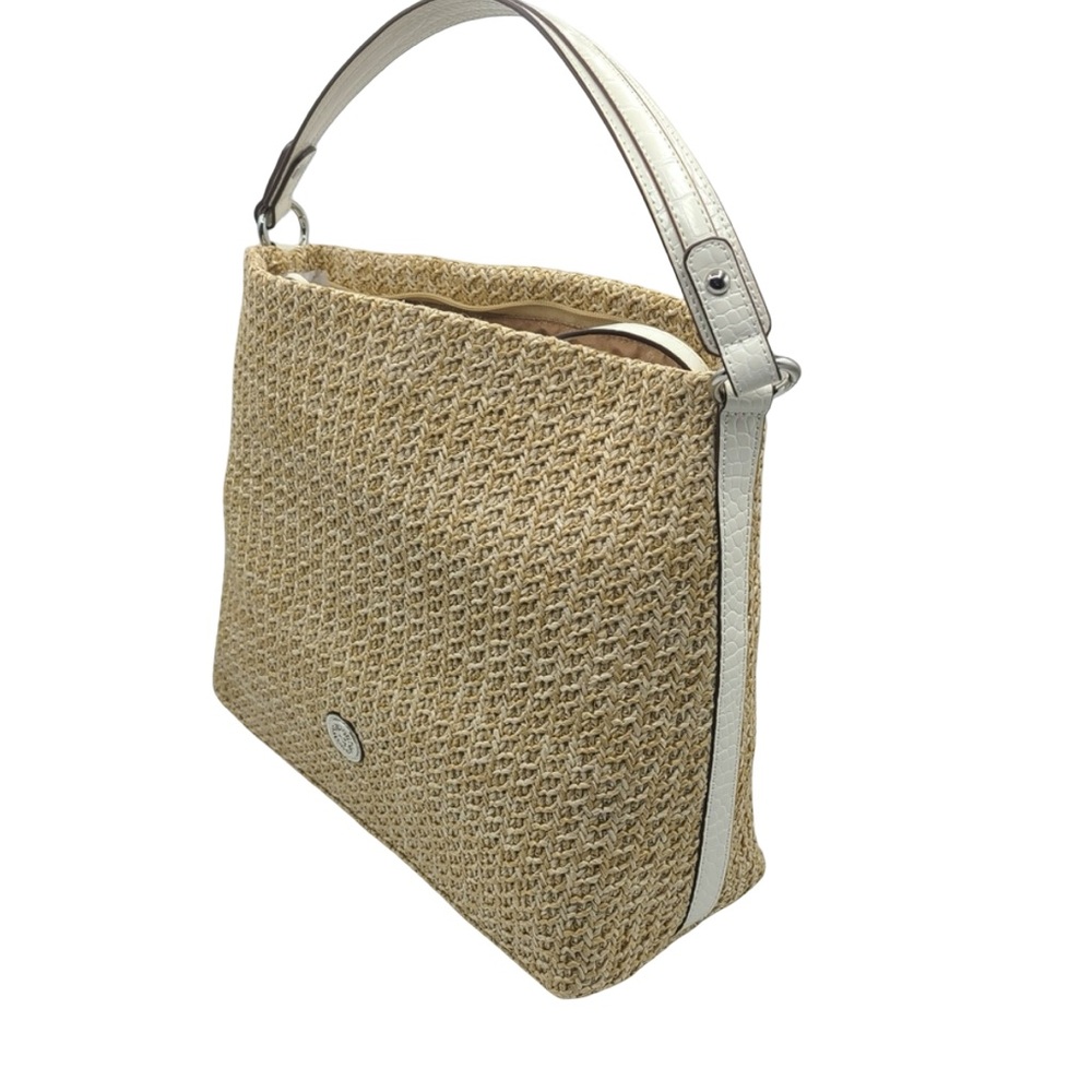 Anne Klein Straw Tote White Croco Trim, NWOT
